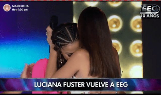 Luciana Fuster se conmueve y se apoya en Natalie Vértiz. Foto: América TV