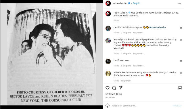 Rubén Blades recuerda a Héctor Lavoe