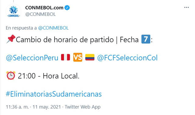 Conmebol hizo el anuncio a través de su cuenta de Twitter. Foto: captura @CONMEBOL