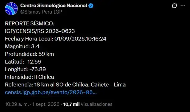 Sismo en Lima