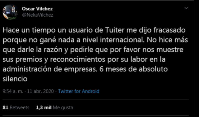 Óscar Vílchez - Twitter