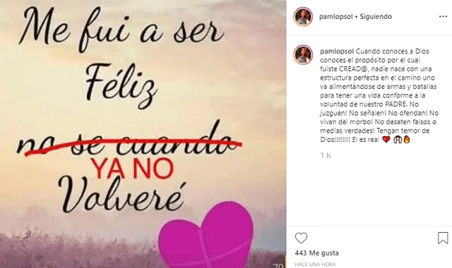 Pamela López deja peculiar mensaje tras las declaraciones de Alexandra Méndez. (Foto: captura)