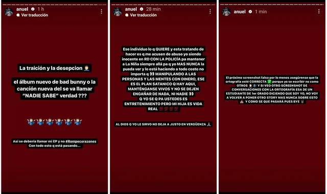  8.7.2023 | Anuel AA acusa a Tekashi69 de fabricar pruebas en su contra. Foto: captura Anuel AA/Instagram<br>   