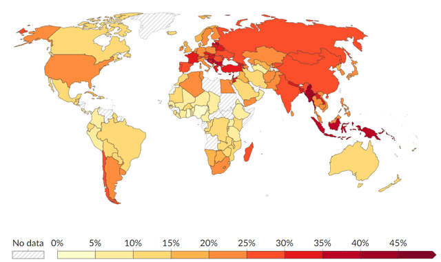  Niveles de consumo de cigarros en el mundo. Foto: ABC<br>    