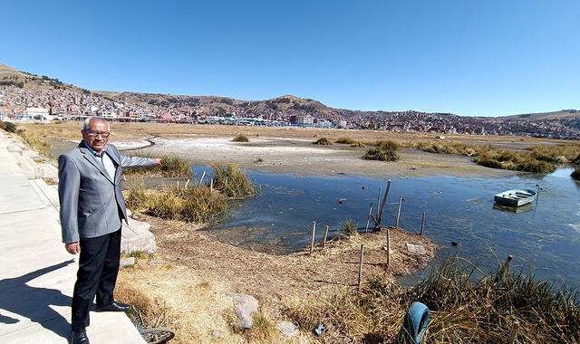 Impacto. El Titicaca registra un descenso de 42 centímetros. Foto: Senamhi   