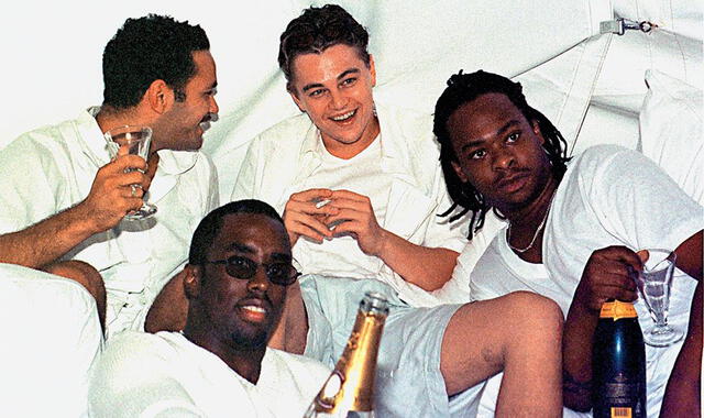 La estrella de Hollywood, Leonardo Dicraprio junto a Sean Combs. Foto: DailyMail.    