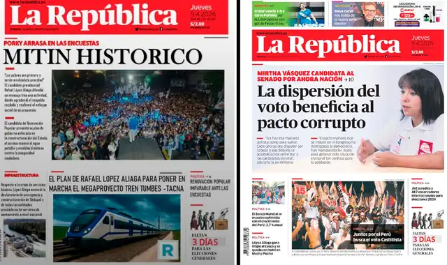 Comparación de portada manipulada (izquierda) y real (derecha) sobre RLA. Foto: Facebook  