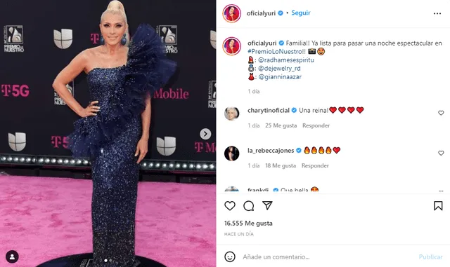 Yuridia se presentó recientemente en los Premios Lo Nuestro. Foto: Yuri/Instagram