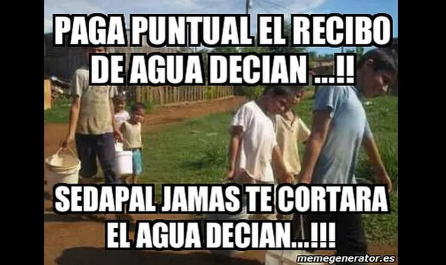 Curiosos memes en Facebook por Sedapal y el corte de agua en Lima |IMÁGENES