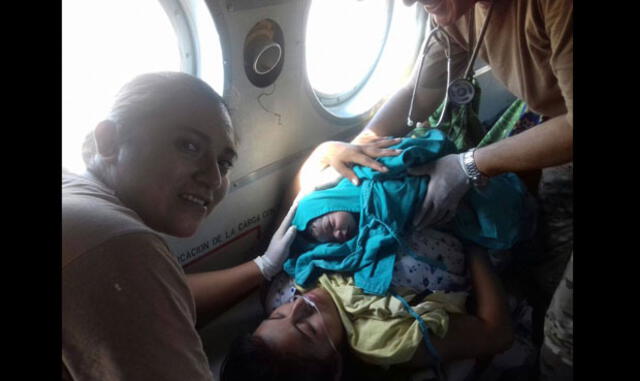 Lambayeque: Nació un bebé en pleno vuelo cuando su madre era evacuada desde Mórrope
