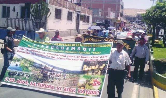 Agricultores reclaman dotación de agua al Gobierno Regional de Moquegua