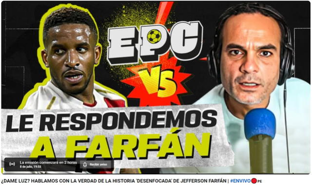  Coki Gonzales anuncia respuesta a Jefferson Farfán. Foto: captura de YouTube 