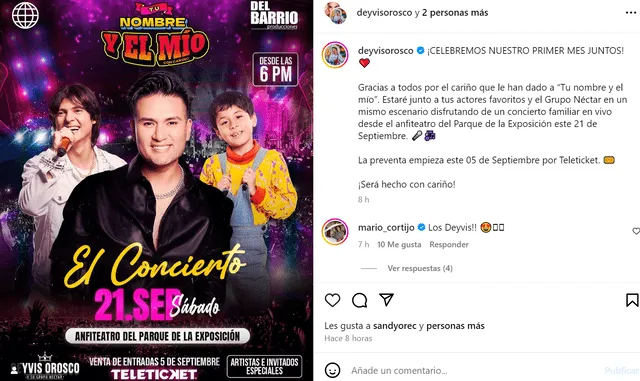  Deyvis Orosco, cantante de cumbia. Foto: Instagram.   