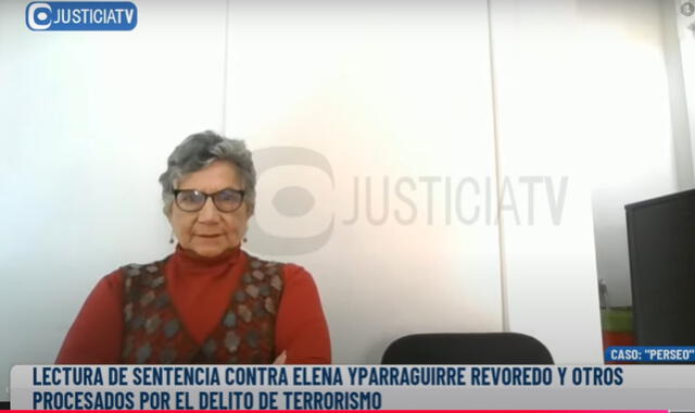  Elena Iparraguirre, en sentencia del caso Perseo. Foto: captura/JusticiaTV   