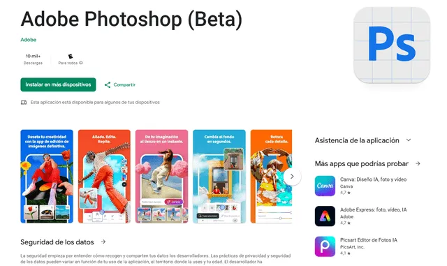  Puedes descargar Adobe Photoshop (Beta) totalmente gratis. Foto: captura 