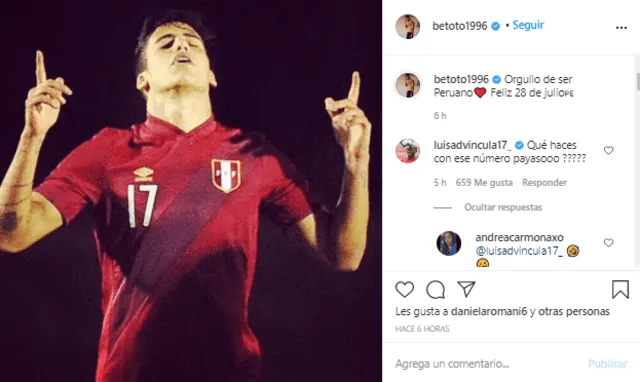 Beto Da Silva y Luis Advíncula intercambiaron comentarios. (Créditos: Instagram)