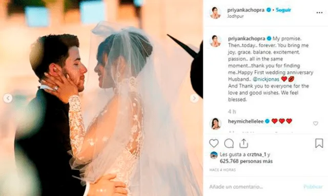 Nick Jonas y Priyanka Chopra se casaron el 1 de diciembre de 2018.