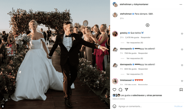 La boda de Ricky Montaner y Stefanía Roitman se llevó a cabo el 8 de enero. Foto: Ricky Montaner/ Instagram