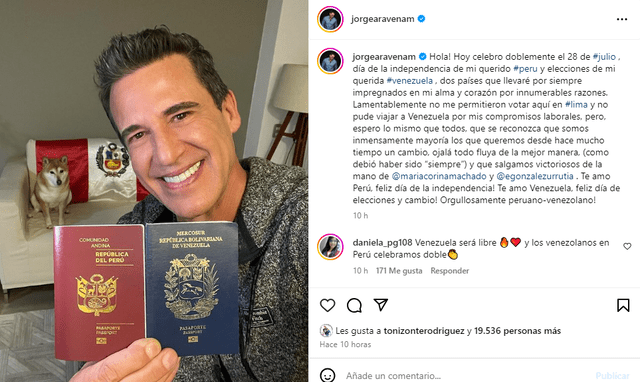  El emotivo post de Jorge Aravena. Foto: Instagram/Jorge Aravena   