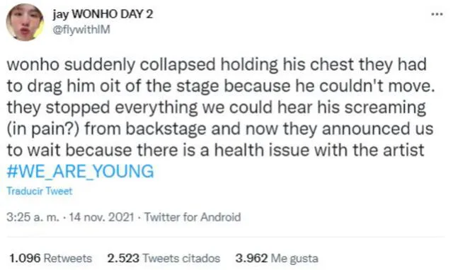 Fans cuentan lo que ocurrió en concierto de Wonho. Foto: Twitter