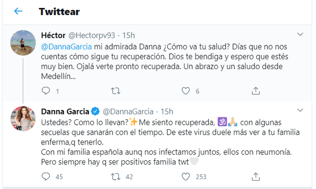 Danna García está preocupada por su familia.