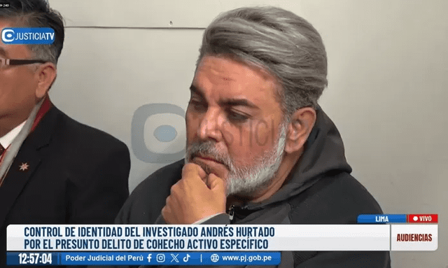 Andrés Hurtado en el control de identidad ante el juez Checkley. Foto: captura/JusticiaTV 