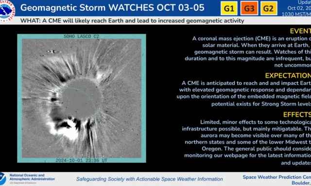 La alerta fue emitida el último 2 de octubre desde el sitio oficial de la NOAA. Foto: NOAA   