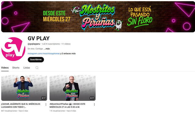 Plataforma de Gisela superó los 1.000 suscriptores. Foto: YouTube   