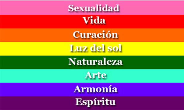 La bandera "arcoiris" (de 8 colores) fue creada por el artista y activista Gilbert Baker a finales de los años 70 en San Francisco.