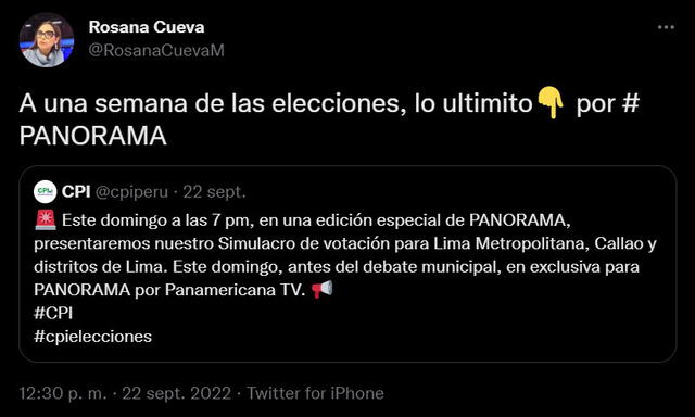 Rosana Cueva en Twitter