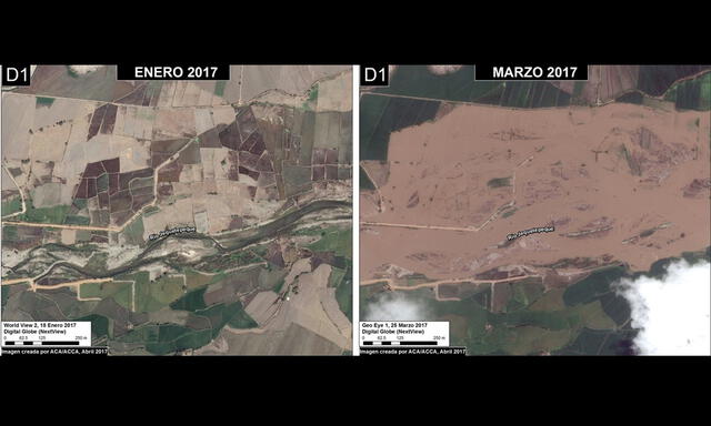 Imágenes satelitales muestran el antes y después de los ríos tras los desbordes [FOTOS]