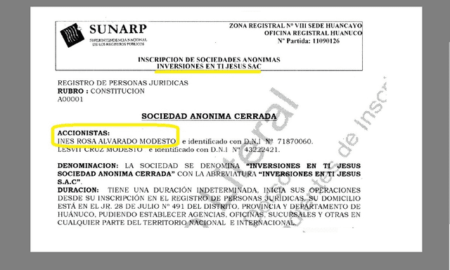 Sunarp confirma que empresas que facturaron al Estado  por S/ 203 millones son de la familia del candidato Alvarado