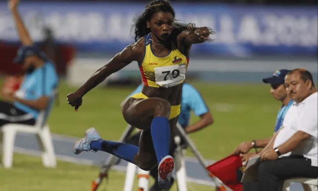 Caterine Ibargüen, la atleta colombiana de 37 años de edad. Foto: EFE