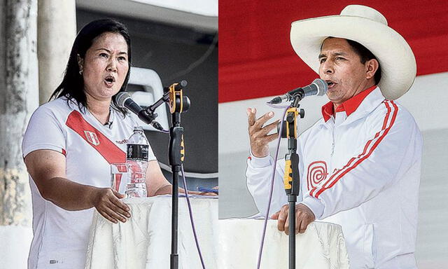 Keiko Fujimori y Pedro Castillo se enfrentan en esta segunda vuelta de las Elecciones Generales 2021. Foto: composición LR.