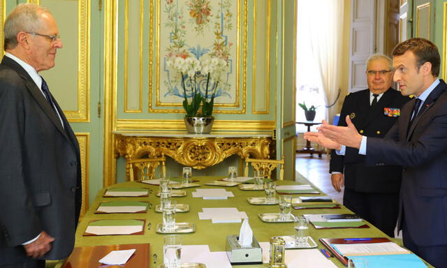 Las postales que dejó la primera reunión entre PPK y Emmanuel Macron [FOTOS]