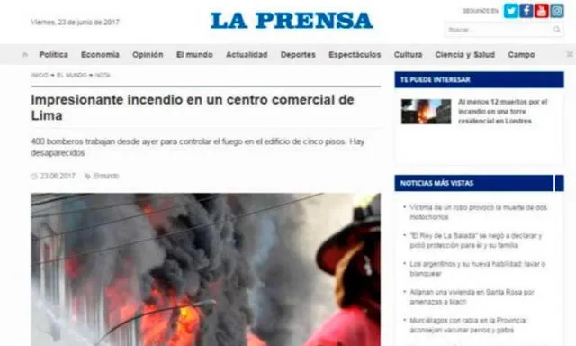 Incendio en Las Malvinas: Prensa internacional informó sobre el siniestro [FOTOS]
