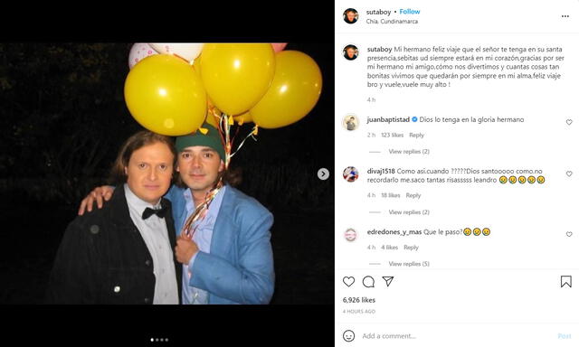 Giovanni Suarez Forero fue el hermano de Sebastián Boscán en la ficción de Telemundo. Foto: Instagram/@sutaboy Giovanni Suarez Forero fue el hermano de Sebastián Boscán en la ficción de Telemundo. Foto: Instagram/@sutaboy