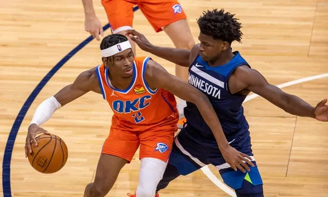  Timberwolves y Thunder juegan su último partido de los play-in. Foto: USA Today   