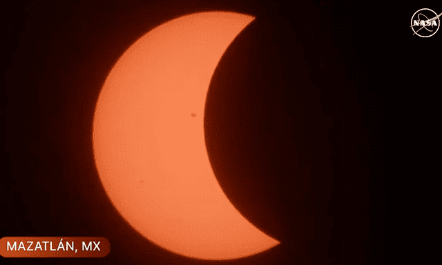 Eclipse casi llega a su totalidad en Mazatlán. Foto: NASA  