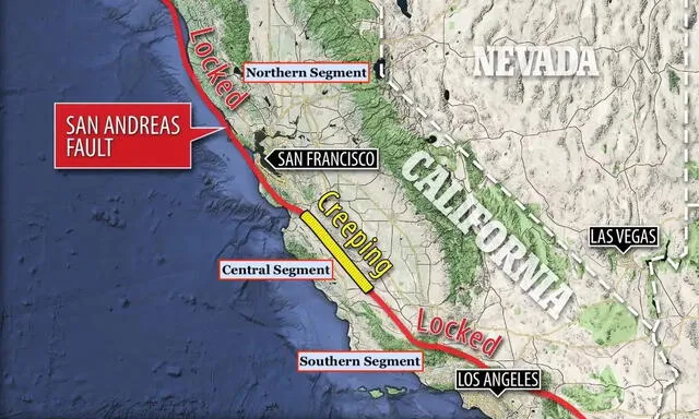 La falla de San Andrés es una de las responsables de los sismos en California. Foto: geologyin    