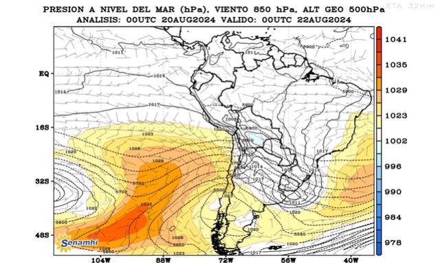 El anticiclón regula las condiciones del tiempo en la costa peruana. Foto: Senamhi   