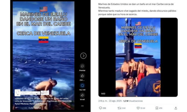 <em>Desinformación sobre las tensiones entre Estados Unidos y Venezuela. Foto: captura de Facebook / X</em>   