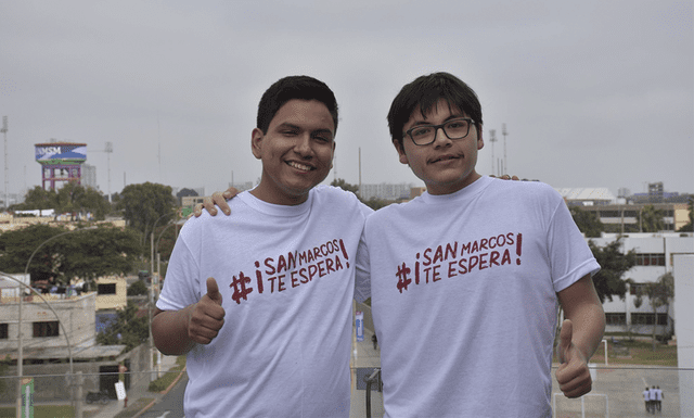 Franco Rubiños Cuestas y Gustavo Paz Soldán Araujo ocuparon los dos primeros puestos. Ambos desean estudiar medicina. (Foto: Unmsm)