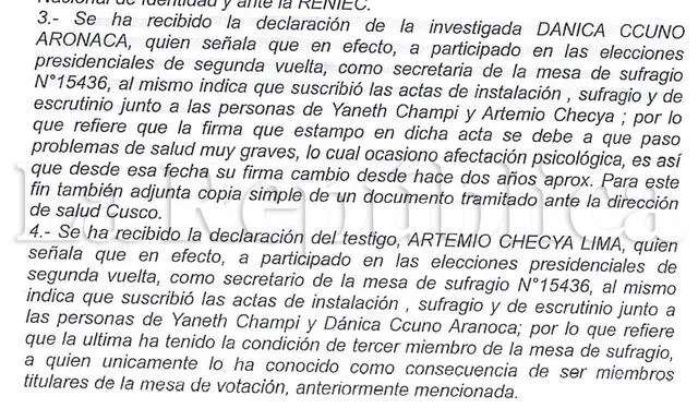 Archivan denuncia de supuesta firma falsa en Elecciones 2021. Foto: documento