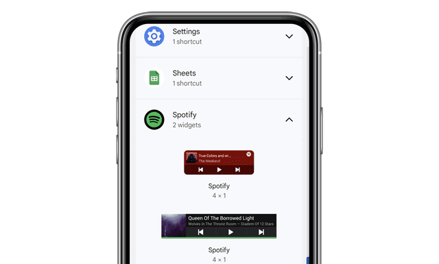 Cómo luce el nuevo widget de Spotify. Foto: 9to5Google