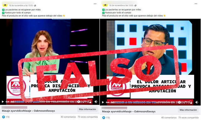 Desinformación sobre el ministro de Salud, César Vásquez, y la periodista Juliana Oxenford. Foto: captura en Facebook.    