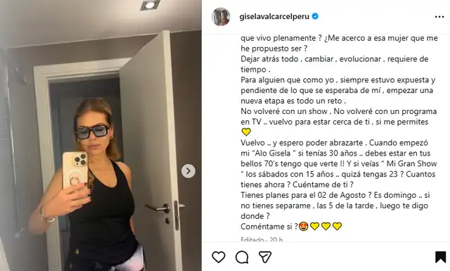 Mensaje de Gisela Valcárcel