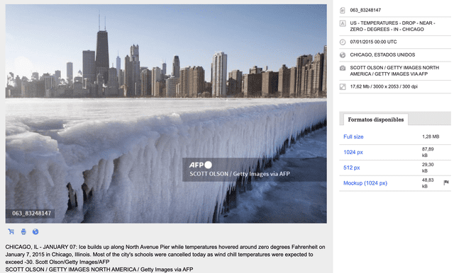 La fotografía fue tomada en Chicago, Illinois, el 7 de enero de 2015 por el fotógrafo Scott Olson. Foto: captura en AFP