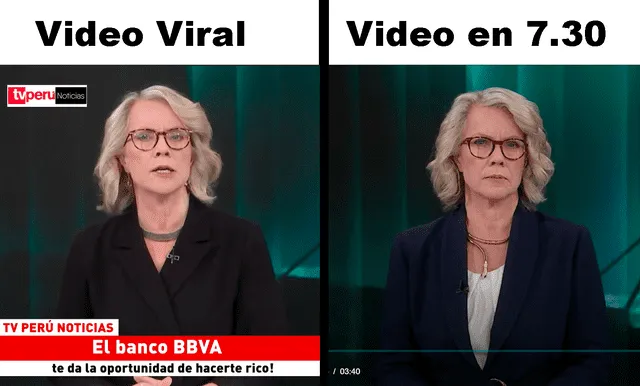Comparación entre video viral y el del programa 7.30