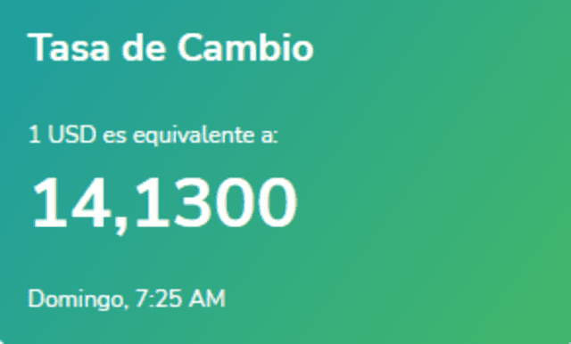 El portal web de Yummy Dólar estableció el precio del dólar en Venezuela a 14,13 bolívares. Foto: captura-yummy-dolar.web.app